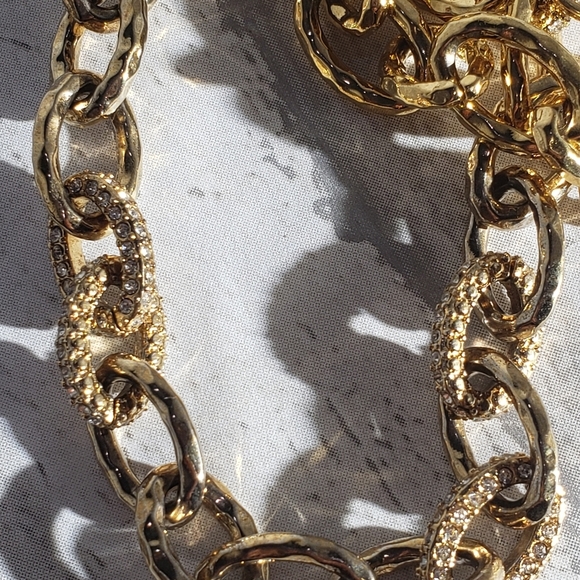 Stella & dot gold tone pave link necklace - Picture 7 of 9